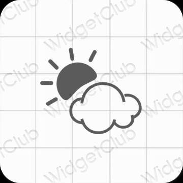 Естетичен сиво Weather икони на приложения