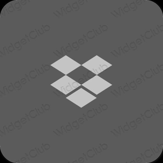 Esthétique grise Dropbox icônes d'application