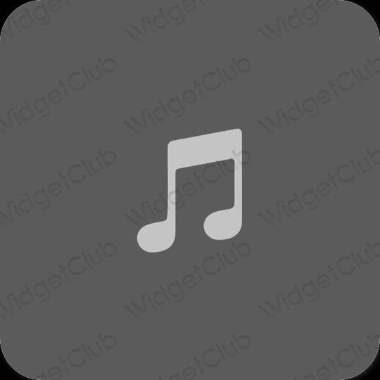 Estetické sivá Apple Music ikony aplikácií