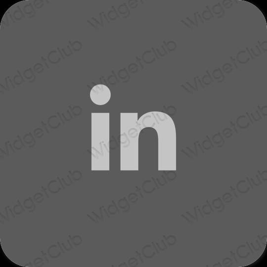 Estetisk grå Linkedin app ikoner