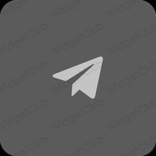 Estetik gri Telegram uygulama simgeleri