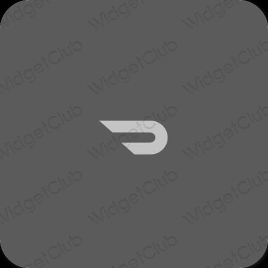 Estetický šedá Doordash ikony aplikací