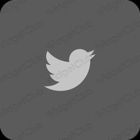 Æstetisk grå Twitter app ikoner