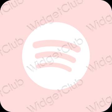Estetické pastelovo ružová Spotify ikony aplikácií