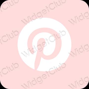 Æstetisk lyserød Pinterest app ikoner