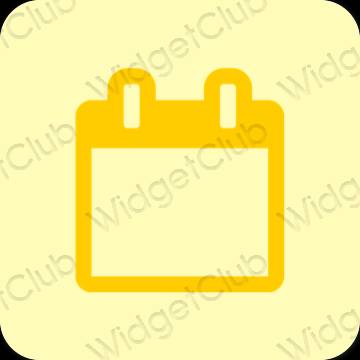 Естетичен жълто Calendar икони на приложения