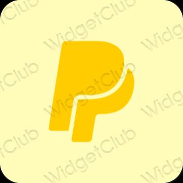 Αισθητικός κίτρινος Paypal εικονίδια εφαρμογών