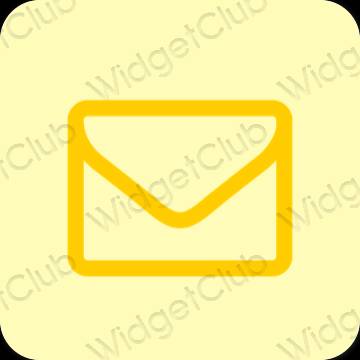 Estético amarelo Mail ícones de aplicativos