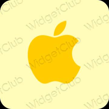 Ესთეტიური ყვითელი Apple Store აპლიკაციის ხატები