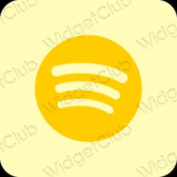 审美的 黄色的 Spotify 应用程序图标