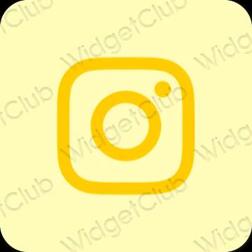黄色 Instagram おしゃれアイコン画像素材