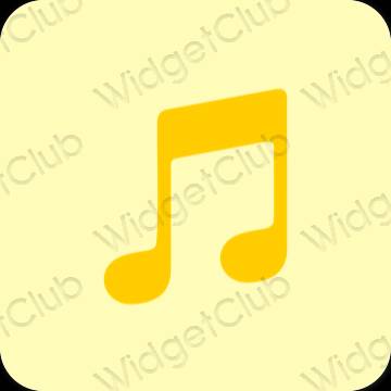 Æstetisk gul Apple Music app ikoner