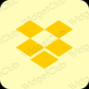 Estetisk gul Dropbox app ikoner