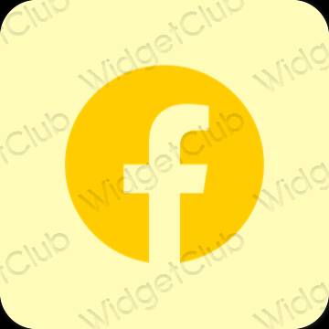 Æstetisk gul Facebook app ikoner