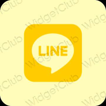 Естетичний жовтий LINE значки програм