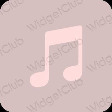 審美的 柔和的粉紅色 Apple Music 應用程序圖標