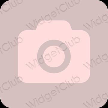Aesthetic pastel pink Camera app icons