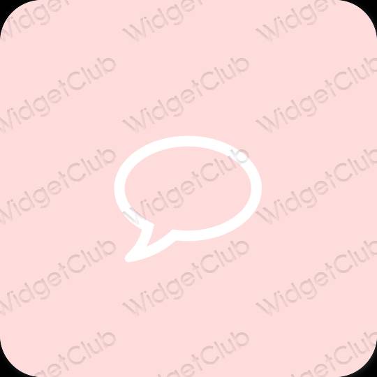 Aesthetic pink Messages app icons