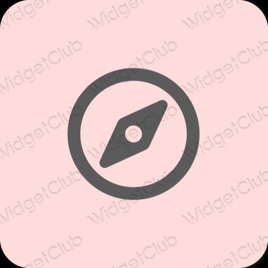 Естетичен пастелно розово Safari икони на приложения