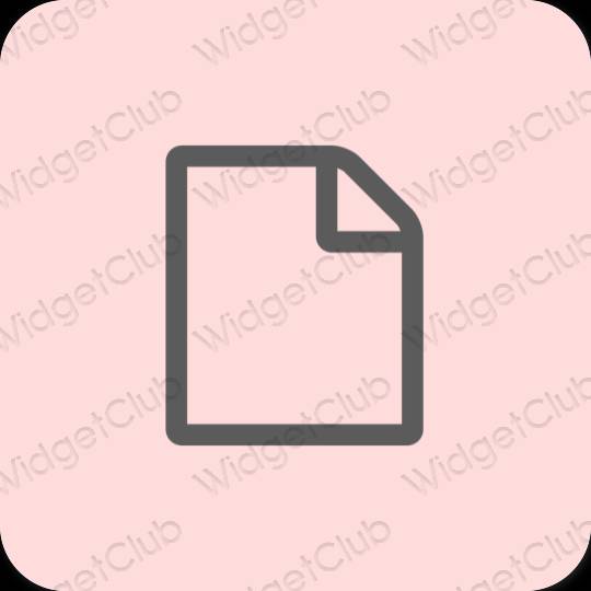 Thẩm mỹ màu hồng nhạt Notes biểu tượng ứng dụng