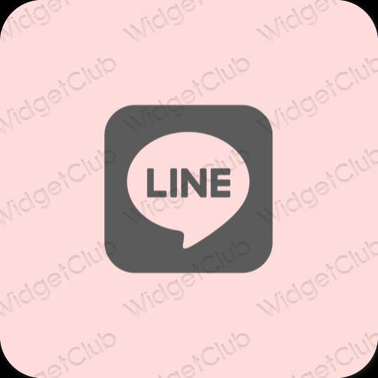 Estetické pastelovo ružová LINE ikony aplikácií