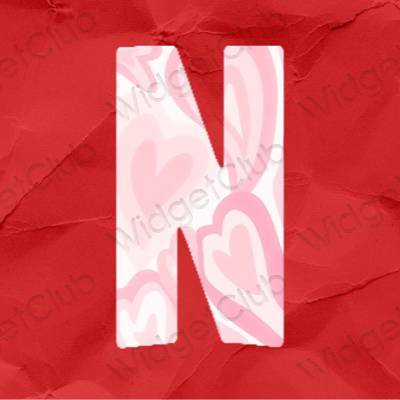 Esthétique rose néon Netflix icônes d'application