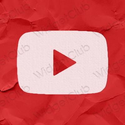 Estetyka neonowy róż Youtube ikony aplikacji