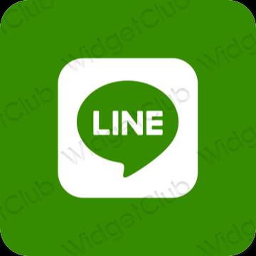 审美的 绿色 LINE 应用程序图标