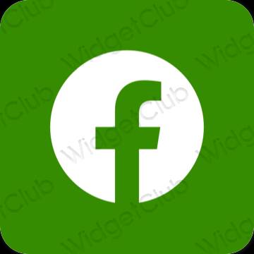 审美的 绿色 Facebook 应用程序图标
