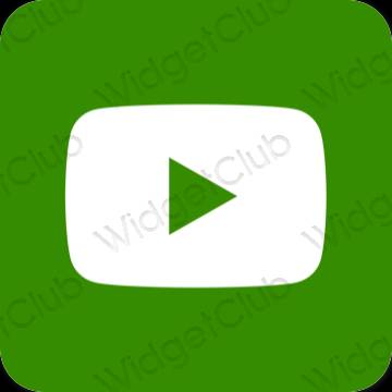Estetické zelená Youtube ikony aplikácií