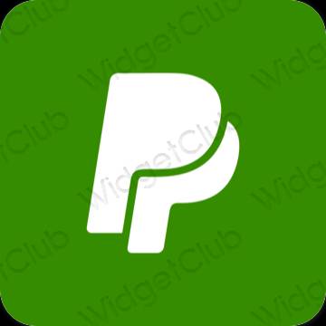 Естетичний зелений Paypal значки програм