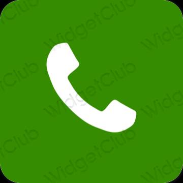 Aesthetic green Phone app icons