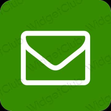 Thẩm mỹ màu xanh lá Mail biểu tượng ứng dụng