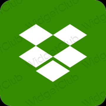 Αισθητικός πράσινος Dropbox εικονίδια εφαρμογών
