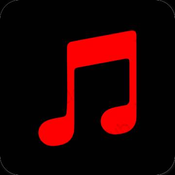 Αισθητικός μαύρος Apple Music εικονίδια εφαρμογών