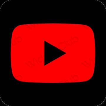 Естетичний червоний Youtube значки програм