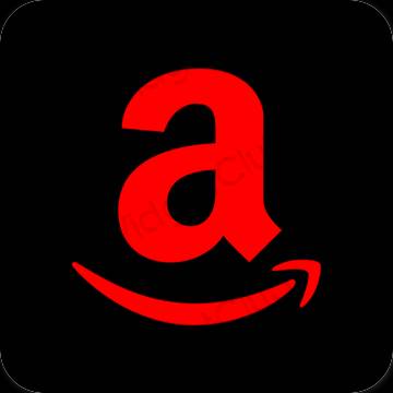 جمالي أسود Amazon أيقونات التطبيق
