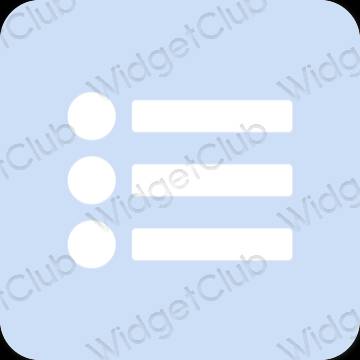 Estetický pastelově modrá Reminders ikony aplikací