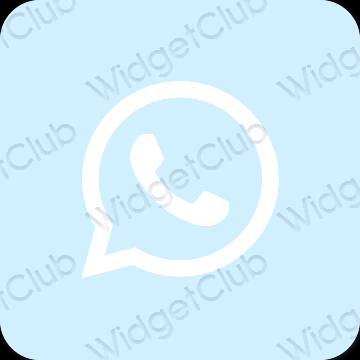 Aesthetic pastel blue WhatsApp app icons