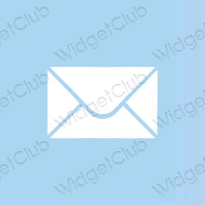 Estetik pastel mavi Mail proqram nişanları