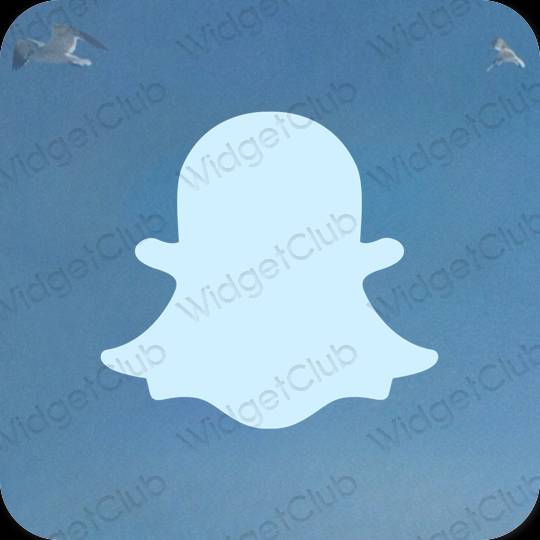 Aesthetic pastel blue snapchat app icons