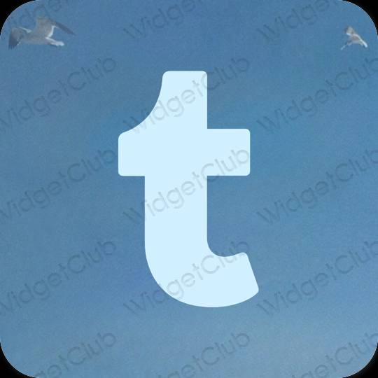 Esztétika pasztell kék Tumblr alkalmazás ikonok
