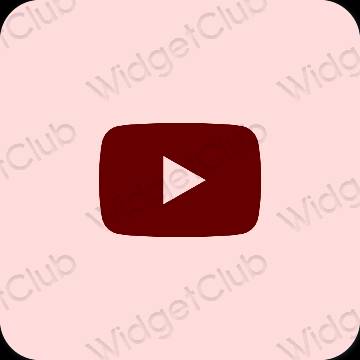 Αισθητικός παστέλ ροζ Youtube εικονίδια εφαρμογών