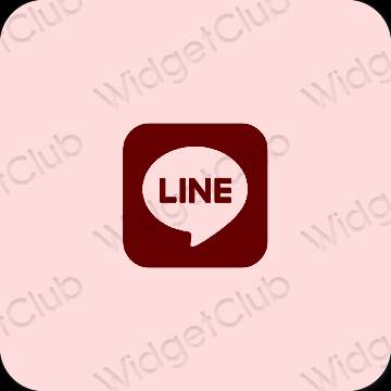 Esthétique rose LINE icônes d'application