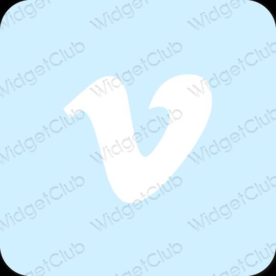 Stijlvol pastelblauw Vimeo app-pictogrammen