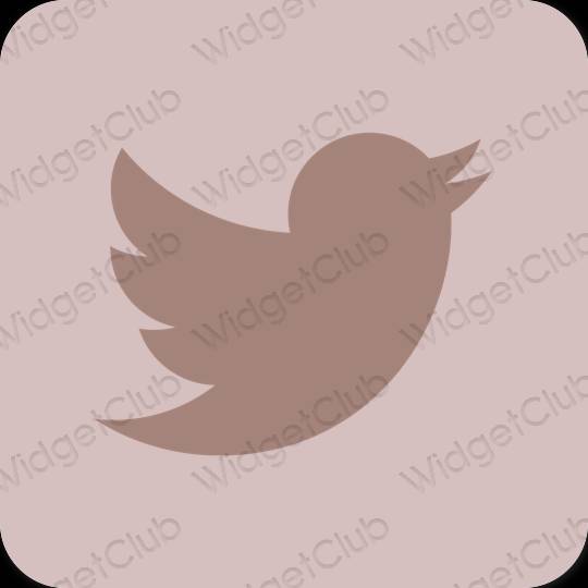 미적인 파스텔 핑크 Twitter 앱 아이콘