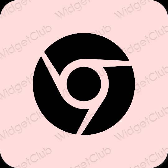 미적인 파스텔 핑크 Chrome 앱 아이콘