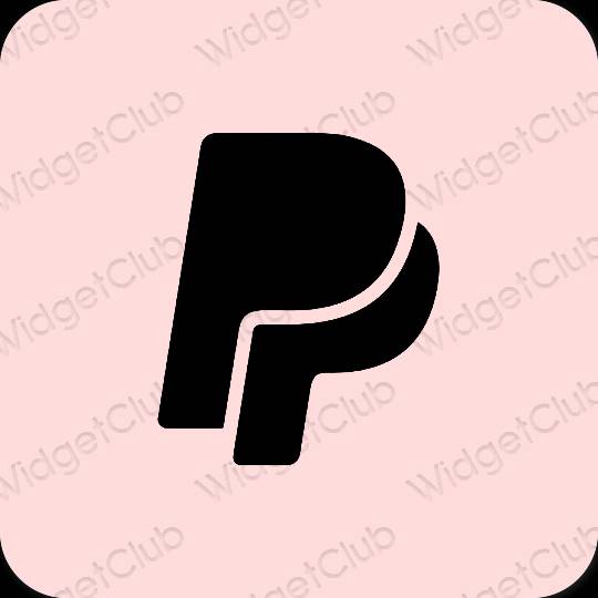 Estetinis pastelinė rožinė Paypal programėlių piktogramos