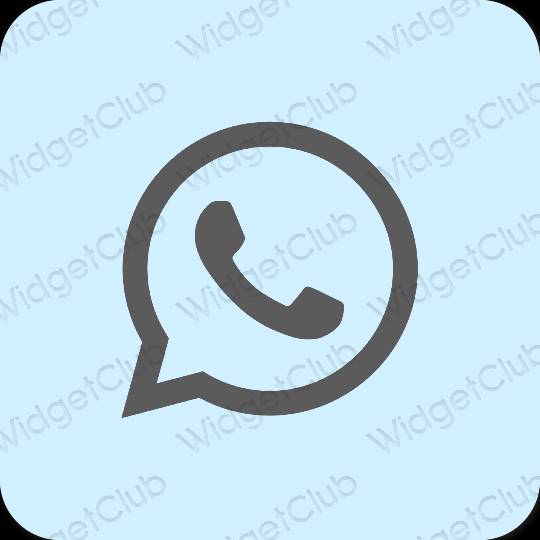 Естетичний пастельний синій WhatsApp значки програм