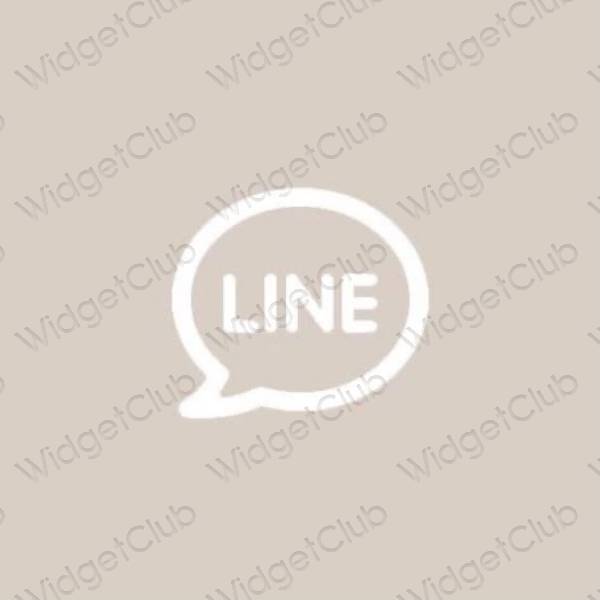 Естетичний бежевий LINE значки програм